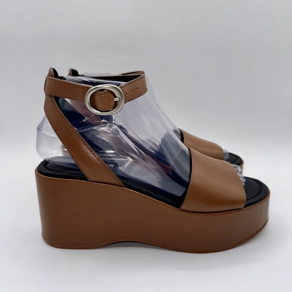 Vince. Phillipa Sandals Women's Size 6.5 EU 36.5 Sequoia Brown Leather‎
